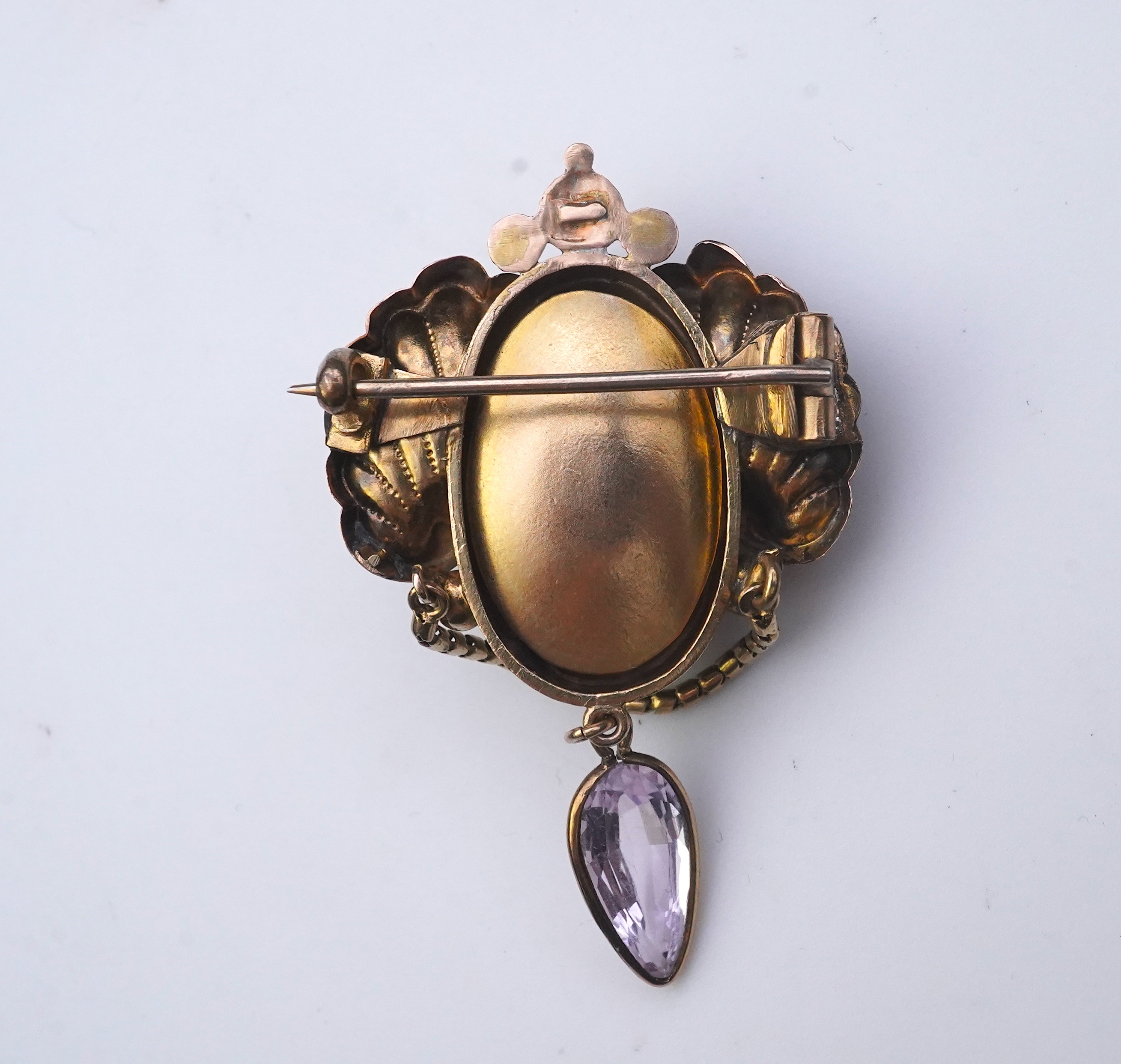 A topaz brooch, mid 19th century